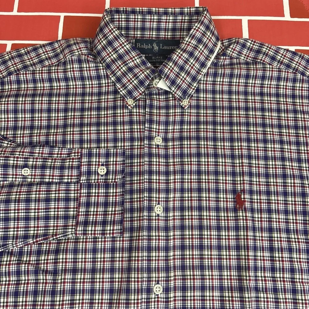 Ralph Lauren Blake Shirt Plaid  Mens Medium Lomg Sleeve Button Down NEW NWT